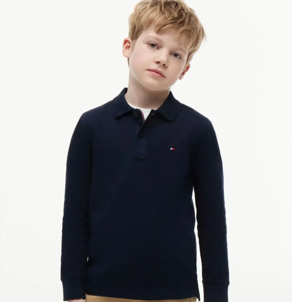 Μπλούζα πόλο Tommy Hilfiger πικέ Μπλε KB0KB09664 thumbnail
