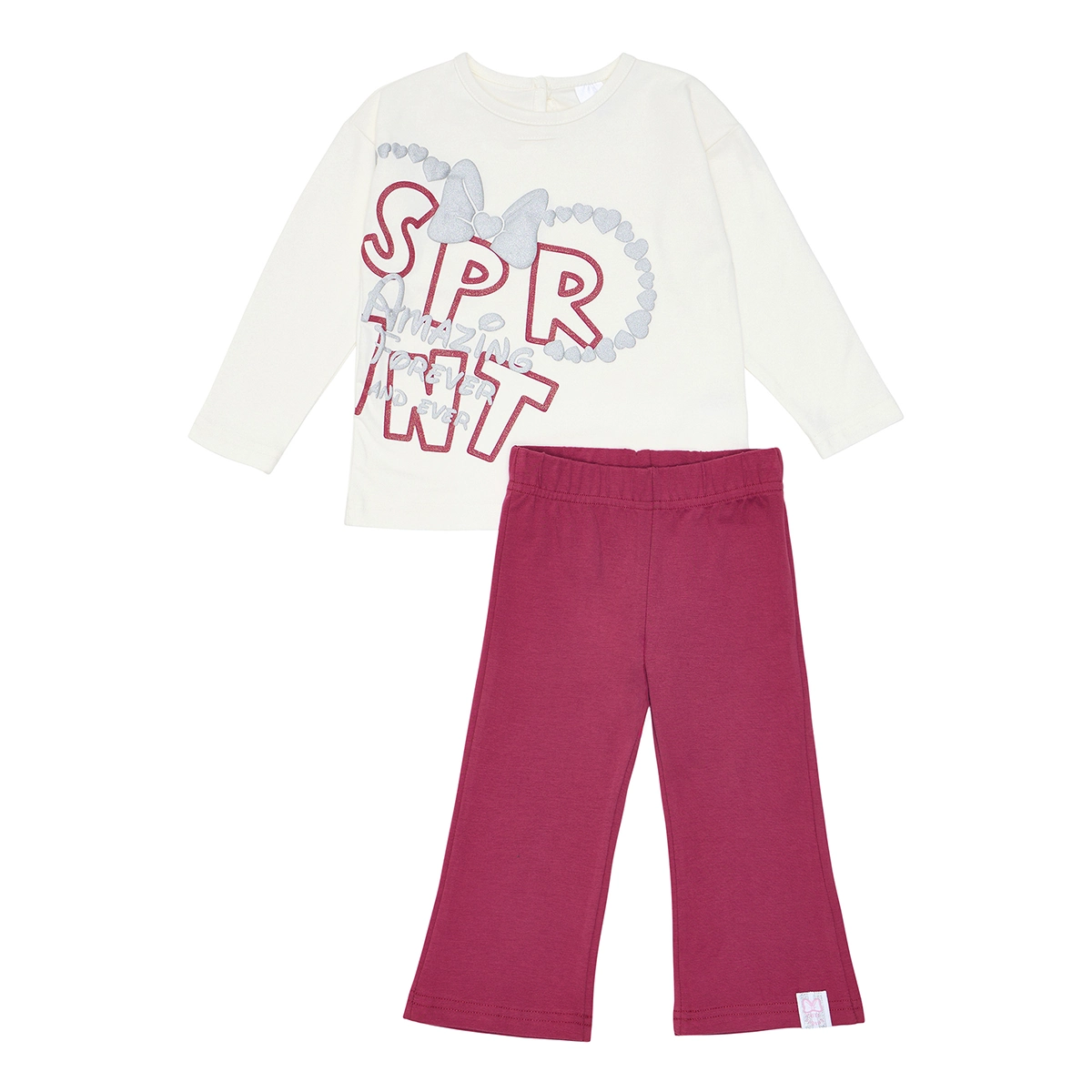 Σετ κολάν καμπάνα Sprint μακό μπλούζα 262-2018 Off white thumbnail