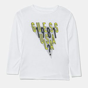 Παιδική μπλούζα μακό Guess Λευκό N5YI03K8HM4 για αγόρια